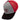 The side of the grey, structured hat with a red mesh back and black bill.