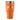 Orange insulated tumbler with a metal lid and logo