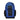 Blue backpack with logo on the front and side pockets