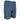 The left side of grey blue shorts, showing the Skeeter logo embroidered in grey and navy on the cuff of the right leg.