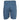 The back of grey blue shorts, showing two back pockets on the buttocks.