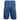 Back view of blue shorts with white stitching and pockets