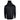 Back view of a black hoodie with a high neck and a hood