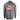 The back of a grey UPF hoodie with a full back design of a green camo emblem containing the aftco and skeeter logos in red and white.
