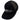 The left side of the black flat bill hat.