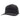 An all black trucker hat with a mesh back and stretchy rope across the bill. Across the front is the text "Skeeter" in black puffed embroidery.