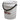 White bucket with a black handle and logo