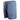 Side view of blue swim shorts with a drawstring waist and a small logo.