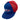 Blue and red mesh baseball cap with logo branding