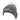 Gray knitted winter beanie with a white pom pom on top