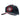 Black baseball cap with a circular logo and a star-patterned brim