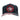 A black cap featuring a circular logo with 'SKEETER' text and a red and white patterned brim.