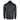 Back view of a dark gray sweater with a collar.