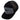 The left side of the black flat bill hat.