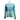 Front of a blue and green water-color striped women's UPF long sleeve with the Skeeter logo printed in grey across the chest.