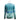 The back of a blue and green women's UPF long sleeve.