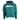 Teal hoodie with a white logo