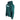 Green hoodie with a logo on the front, shown from the side.