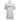 Front of a white cotton tee with the Skeeter logo in lavender printed across the chest.