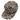 The left side of the beige and brown camo hat, showing the brown rope across where the bill and the front of the hat meet.