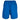 The back of the blue swim trunks, showing a zippered pocket on the back of the right hip.