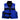 A blue life jacket with multiple straps and pockets, designed for safety in water activities.