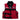 Red life jacket with black straps and buckles.