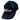 The side of the distressed cotton navy hat.