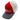 Red and gray baseball cap with mesh sides and logo