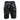 The back of black and grey camo board shorts with a mesh panel below the waistband.