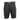 Front of charcoal grey board shorts with a light grey drawstring and the Skeeter logo in black and grey above the cuff of the left leg.