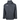 Front of a black insulated jacket with a face covering, hood, and a zippered left chest pocket. The Simms logo is printed in grey on the left chest and the Skeeter logo is printed in white on the right chest.