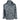 Front of a black and grey camo insulated jacket with a face covering, hood, and a left chest zippered pocket. The Simms logo is printed in grey on the left chest and the Skeeter logo is printed in white on the right chest.