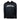 Black hoodie with a gray logo on the front