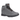 Gray high-top athletic shoes with black sole and orange accents.