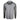 Back of a gray long-sleeve shirt with speckled patterned sleeves and a hood.