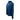 Side view of a blue hoodie with a kangaroo pocket and a hood.