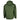 The back of the green puffer jacket featuring the Simms logo printed in grey on the right shoulder.