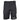 Front of charcoal grey Simms shorts with a zippered pocket on the right thigh and an embroidered Skeeter logo in white on the left pantleg cuff.
