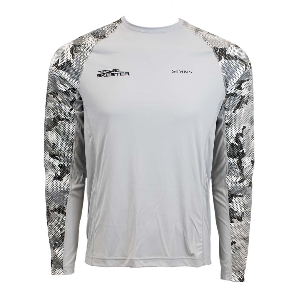 Skeeter Simms SolarFlex Crewneck Hex Flo Camo Steel