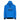 Bright blue waterproof jacket with a hood and logo