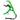 Green fishing tool with a grip and hook design