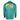 The back of the teal blue UPF long sleeve featuring a yellow-green and teal screen-printed fish design and the text "Skeeter" below it.