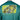 Close up of the back design, a yellow-green fish illustration with the text "Skeeter" in teal underneath it.
