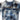 Close-up of a blue and white tie-dye shirt with the text 'SKEETER' and an Under Armour logo.
