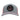 Gray cap with a circular logo and red accents