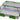 The clear black waterproof case open, showing the green rubber seal in the lid and the empty space inside.