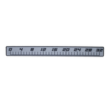 A grey and black foam ruler decal measuring from 0 to 32 inches. 