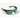 Sunglasses with a grey patterned frame and blue/green mirrored lenses.