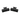 Two black plastic steering clips on a white background